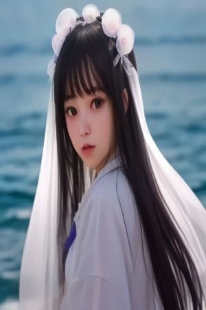 日本动漫最新电影封面，少女站在樱花漫天的古城前，温柔粉色系唯美画风